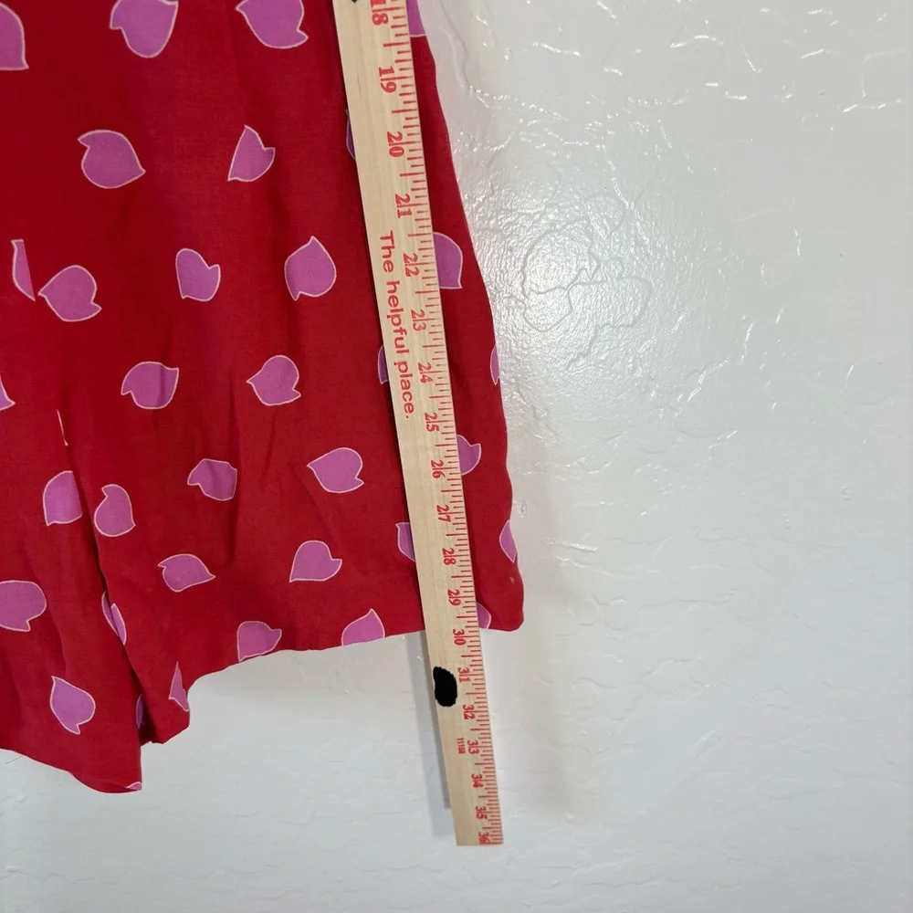 Diane Von Furstenberg Size 2 Candra Wrap Romper Short Sleeve Red Pink Polka Dot - Picture 8 of 10